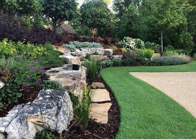 Alpharetta Landscape Design For Front Yard With Retaining Wall, Gardens, New Driveway